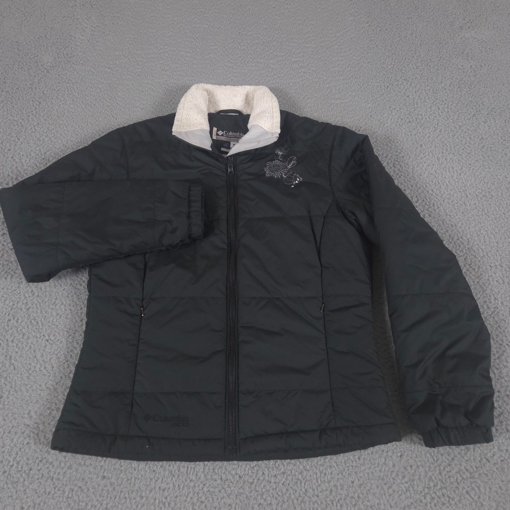 Columbia Jacket Womens Medium Black XCO Interchange Puffer Coat Full Zip Outdoor